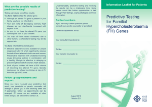 Information Leaflet for Patients What are the possible results of predictive testing?
