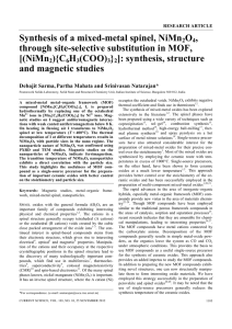 Synthesis of a mixed-metal spinel, NiMn O , through site-selective substitution in MOF,