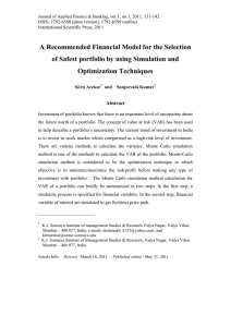 A Recommended Financial Model for the Selection Optimization Techniques