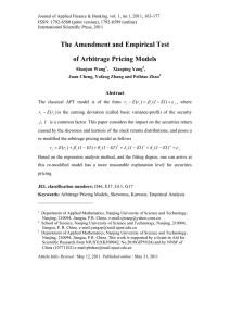 The Amendment and Empirical Test of Arbitrage Pricing Models Abstract