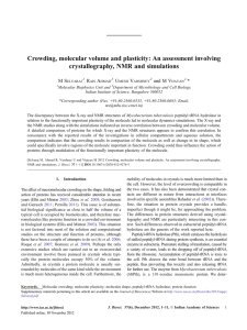 Crowding, molecular volume and plasticity: An assessment involving