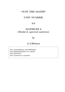 “JUST THE MATHS” UNIT NUMBER 9.9 MATRICES 9