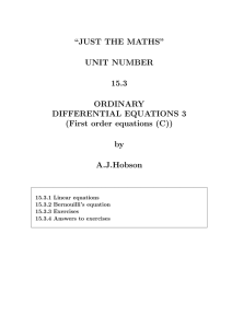 “JUST THE MATHS” UNIT NUMBER 15.3 ORDINARY