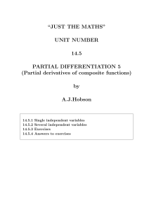 “JUST THE MATHS” UNIT NUMBER 14.5 PARTIAL DIFFERENTIATION 5