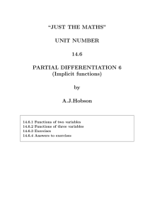 “JUST THE MATHS” UNIT NUMBER 14.6 PARTIAL DIFFERENTIATION 6