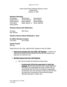 Approved 1/12/05  Texas Forest Service Employee Advisory Council Minutes From
