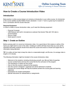 How to Create a Course Introduction Video Introduction