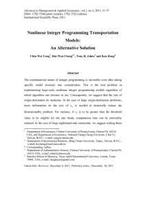 Nonlinear Integer Programming Transportation Models: An Alternative Solution