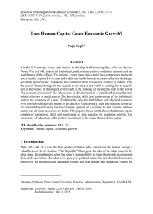 Does Human Capital Cause Economic Growth? Abstract