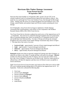 Hurricane Rita Timber Damage Assessment Texas Forest Service 30 September 2005