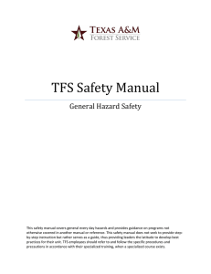 TFS Safety Manual General Hazard Safety