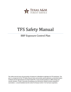 TFS Safety Manual BBP Exposure Control Plan
