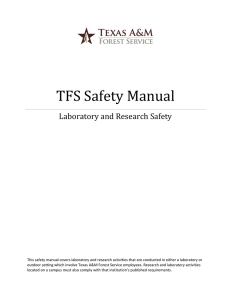 TFS	Safety	Manual Laboratory	and	Research	Safety