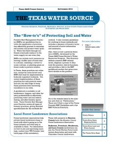 THE TEXAS WATER SOURCE The “How-to’s” of Protecting Soil and Water