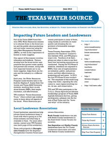 THE TEXAS WATER SOURCE Impacting Future Leaders and Landowners