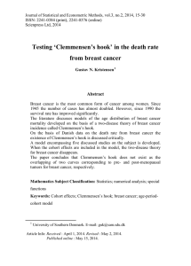 Testing ‘Clemmensen’s hook’ in the death rate from breast cancer Abstract