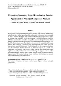 Evaluating Secondary School Examination Results: Application of Principal Component Analysis Abstract