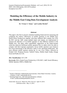 Modeling the Efficiency of the Mobile Industry in Data Envelopment Analysis