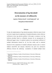 Determination of lag threshold on the measure of collinearity Abstract