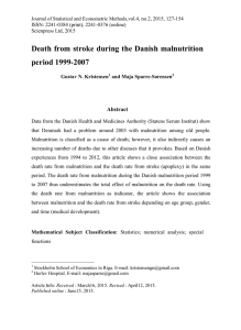 Death from stroke during the Danish malnutrition period 1999-2007 Abstract