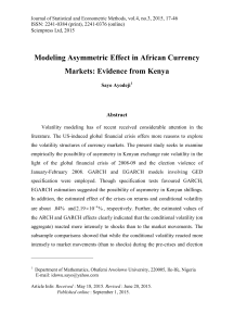 Modeling Asymmetric Effect in African Currency Markets: Evidence from Kenya Abstract