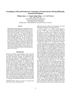 Extending to Soft and Preference Constraints a Framework for Solving... Structured Problems Philippe J´egou and Samba Ndojh Ndiaye and Cyril Terrioux