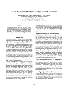 The Effect of Planning State Space Topology on Search Performance