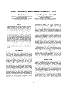 GQR – A Fast Reasoner for Binary Qualitative Constraint Calculi