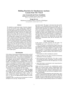 Bidding Heuristics for Simultaneous Auctions: Lessons from TAC Travel Seong Jae Lee