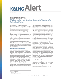 Alert K&amp;LNG Environmental EPA Revises National Ambient Air Quality Standards For