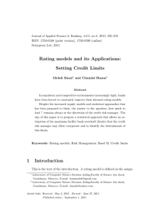 Rating models and its Applications: Setting Credit Limits