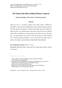 The Status Quo Bias of Bond Market Analysts Abstract