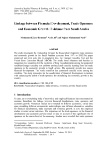 Linkage between Financial Development, Trade Openness Abstract