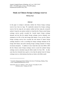 Study on Chinese foreign exchange reserves Abstract