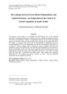 Journal of Applied Finance &amp; Banking, vol. 6, no. 3,... ISSN: 1792-6580 (print version), 1792-6599 (online)