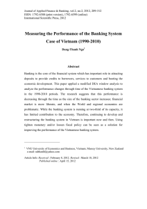 Measuring the Performance of the Banking System Case of Vietnam (1990-2010) Abstract