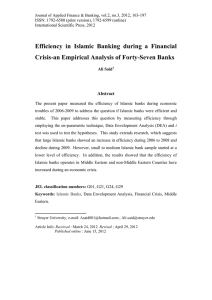 Efficiency in Islamic Banking during a Financial Abstract