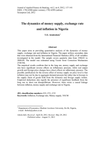 The dynamics of money supply, exchange rate and inflation in Nigeria Abstract