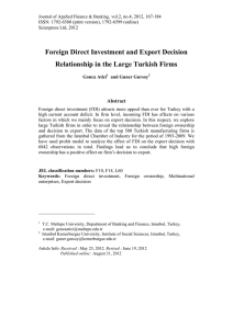 Foreign Direct Investment and Export Decision Abstract