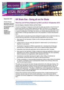 UK Shale Gas - Going all out for Shale