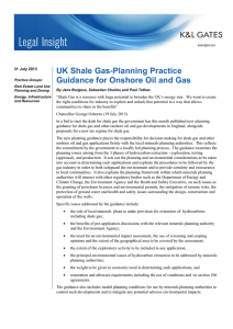 UK Shale Gas-Planning Practice Guidance for Onshore Oil and Gas