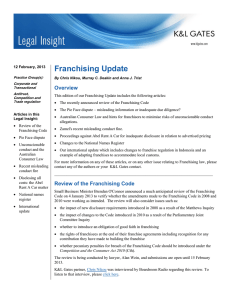 Franchising Update Overview