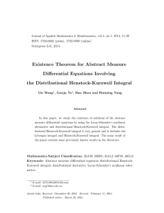 Existence Theorem for Abstract Measure Differential Equations Involving the Distributional Henstock-Kurzweil Integral
