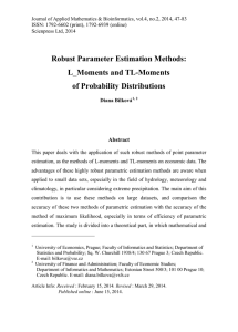 Robust Parameter Estimation Methods: L_Moments and TL-Moments of Probability Distributions