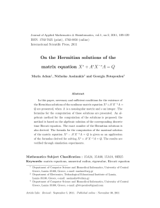 , vol.1, no.2, 2011, 109-129 ISSN: 1792-7625 (print), 1792-8850 (online)