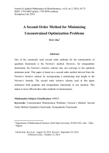 A Second Order Method for Minimizing Unconstrained Optimization Problems Abstract