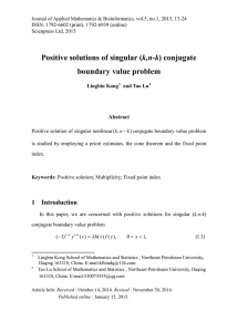 k,n-k boundary value problem Abstract