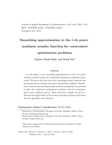 k nonlinear penalty function for constrained optimization problems