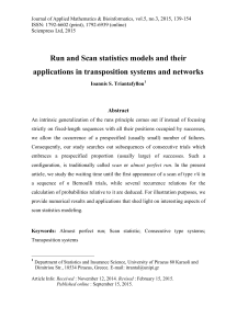 Run and Scan statistics models and their Abstract
