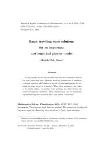 Exact traveling wave solutions for an important mathematical physics model